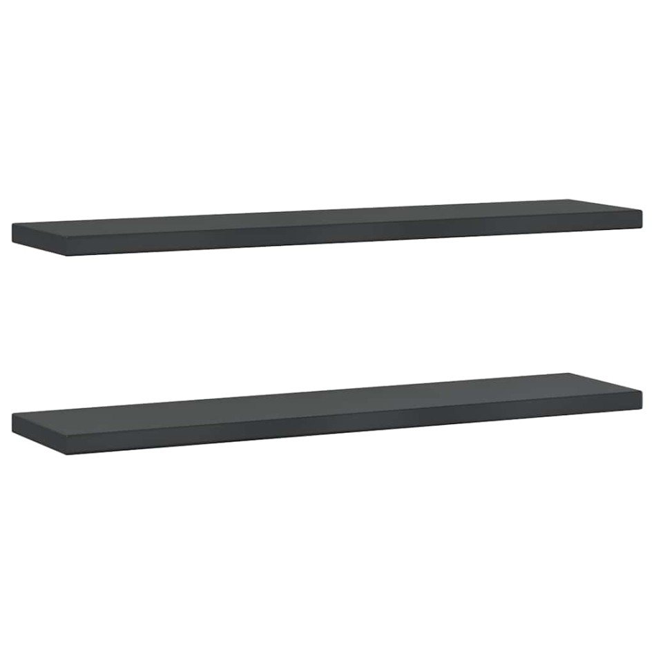 Estantes de pared 2 uds acero inoxidable negro 100x23,5x3