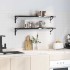 Estantes de pared 2 uds acero inoxidable negro 100x23,5x3