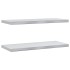Estantes de pared 2 uds acero inoxidable plateado 75x30x3