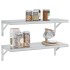 Estantes de pared 2 uds acero inoxidable plateado 75x30x3