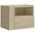Mesita de noche de pared color roble ahumado 45x30x35