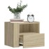 Mesita de noche de pared color roble ahumado 45x30x35