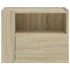 Mesita de noche de pared color roble ahumado 45x30x35