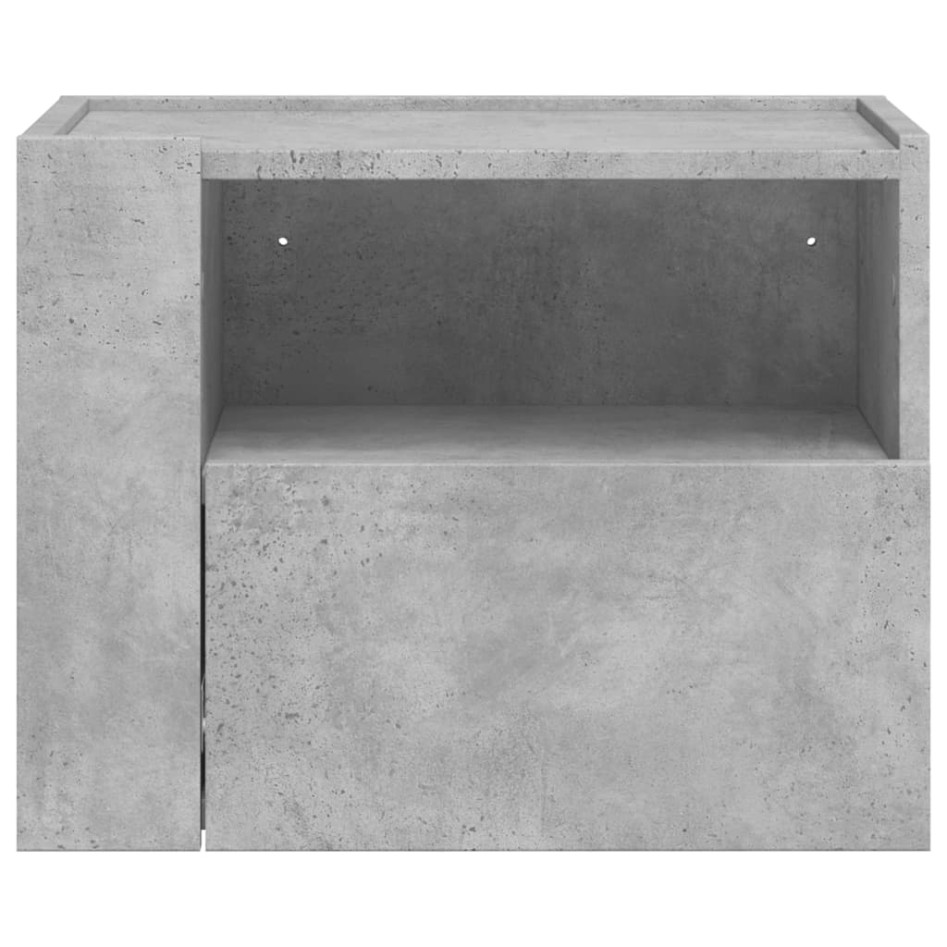 Mesitas de noche de pared 2 unidades gris hormigón 45x30x35