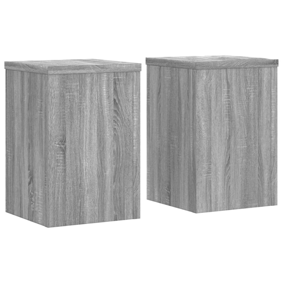 Soportes de plantas 2 uds madera gris Sonoma 20x20x30