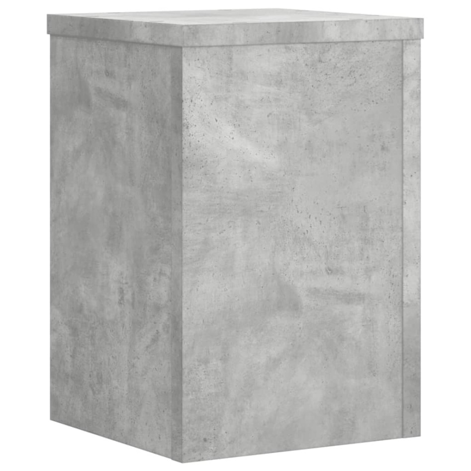 Soportes de plantas 2 uds madera gris hormigón 25x25x35