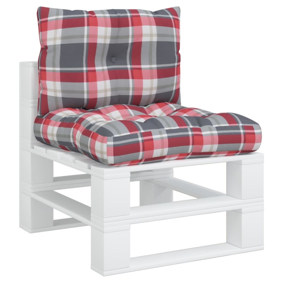 Cojines para palets 2 unidades tela a cuadros