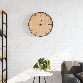 Reloj de pared de hierro y madera de ingeniería marrón Ø39