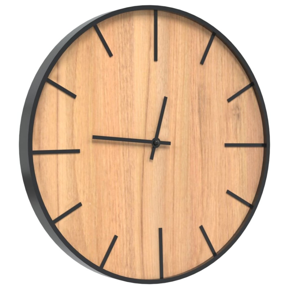 Reloj de pared de hierro y madera de ingeniería marrón Ø39