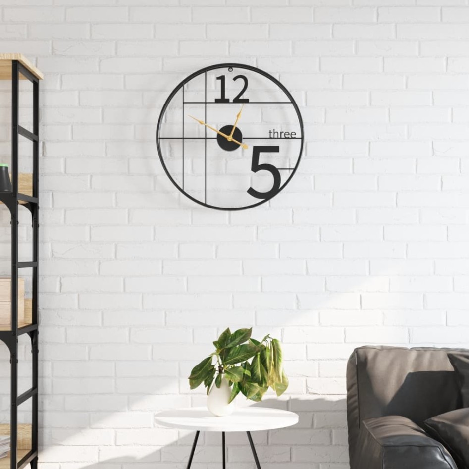 Reloj de pared de hierro negro Ø50