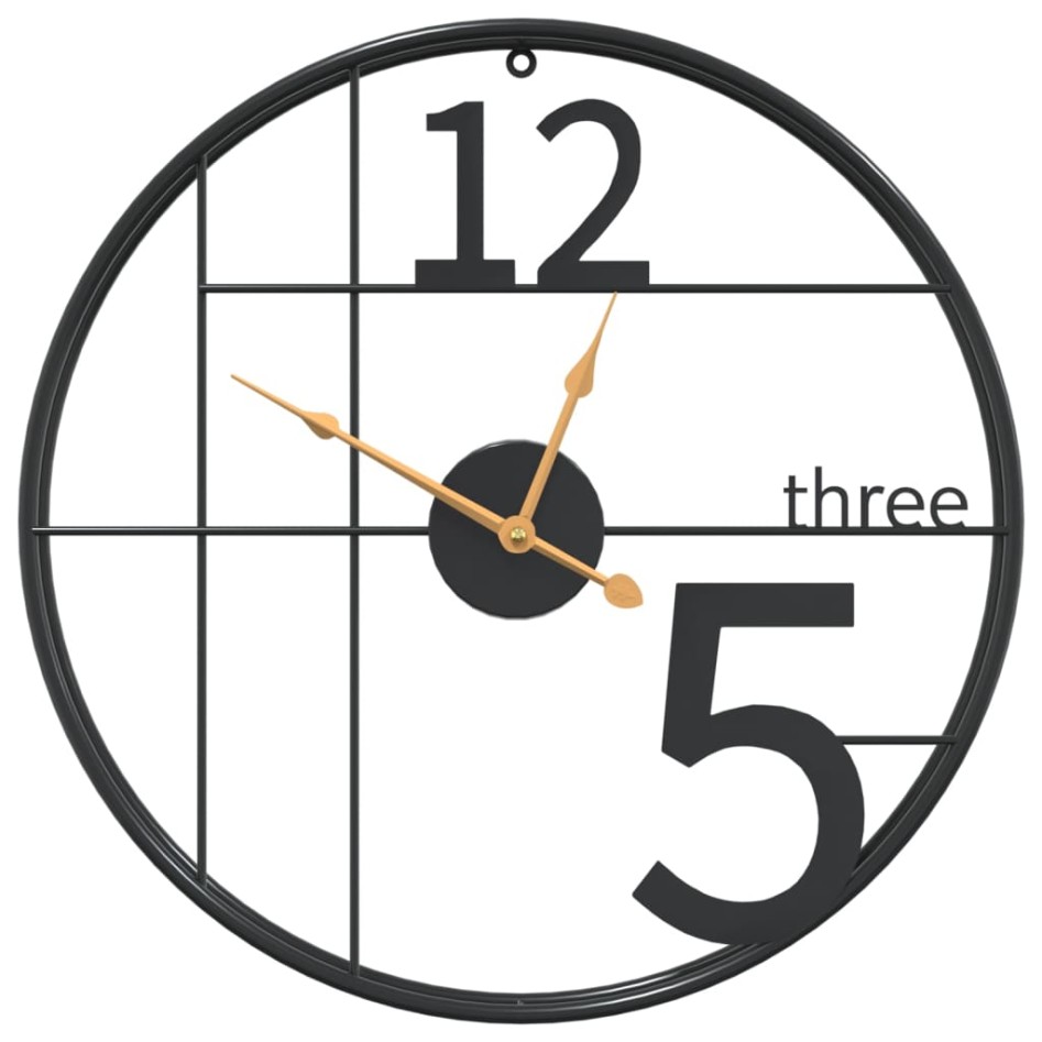 Reloj de pared de hierro negro Ø50