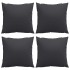 Cojines de sofá 4 unidades negro tela negro 50x50