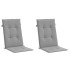 Cojín silla de jardín respaldo alto 2 uds tela gris 120x50x3