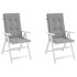 Cojín silla de jardín respaldo alto 2 uds tela gris 120x50x3