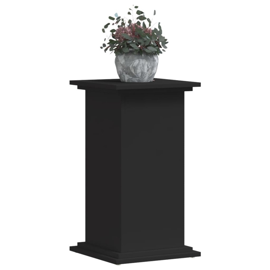 Soportes para plantas madera de ingeniería negro 33x33x60