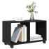 Armario con ruedas madera ingeniería negro 72x33x42,5
