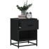 Mesita de noche madera ingeniería negro 40x31x50