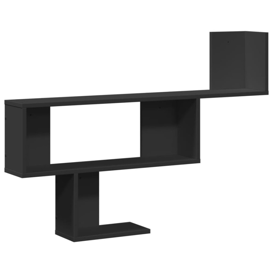 Estante de pared madera de ingeniería negro 100x15x70