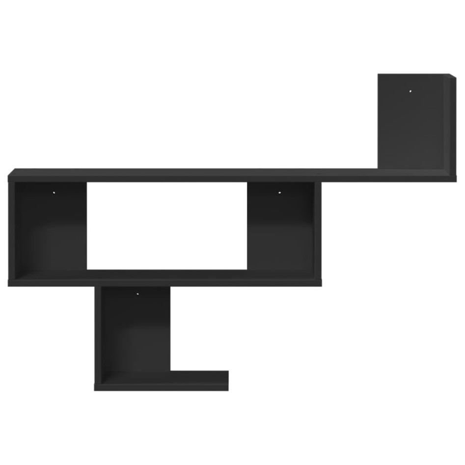 Estante de pared madera de ingeniería negro 100x15x70