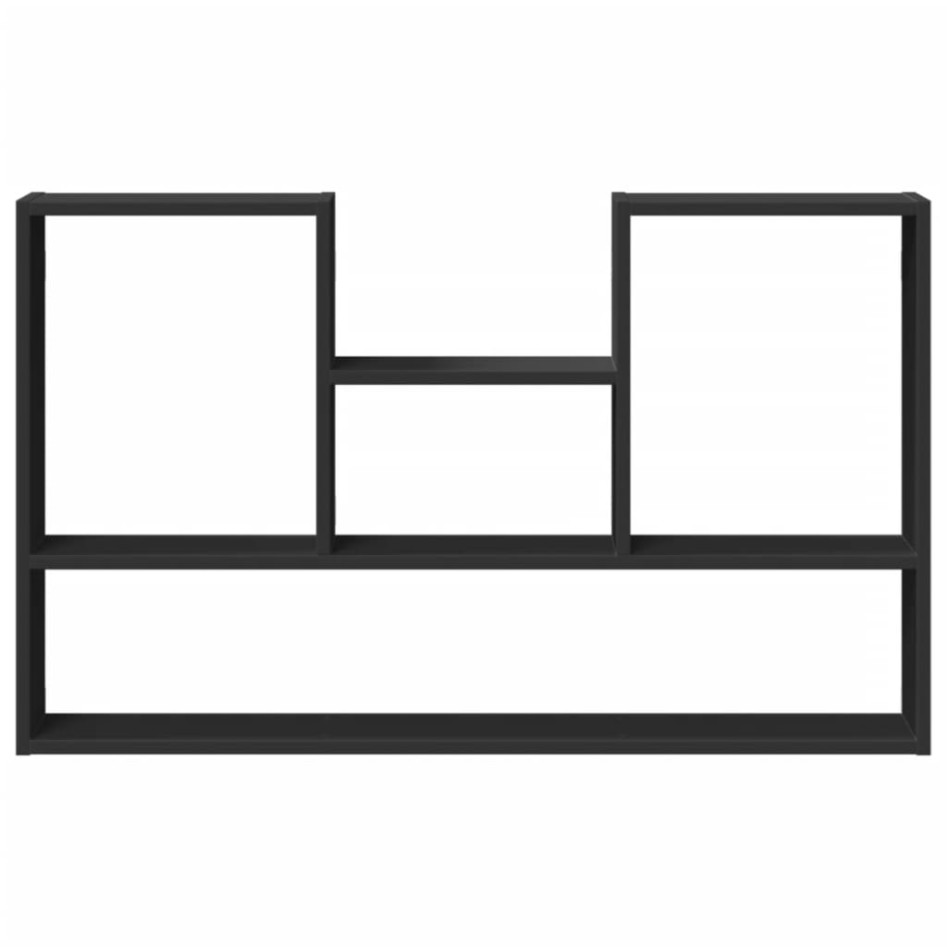 Estantería de pared madera de ingeniería negro 99x15x60