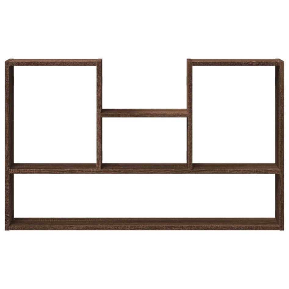 Estantería de pared madera ingeniería marrón roble 99x15x60