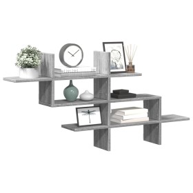 Estante de pared madera ingeniería gris Sonoma 124,5x18x60,5
