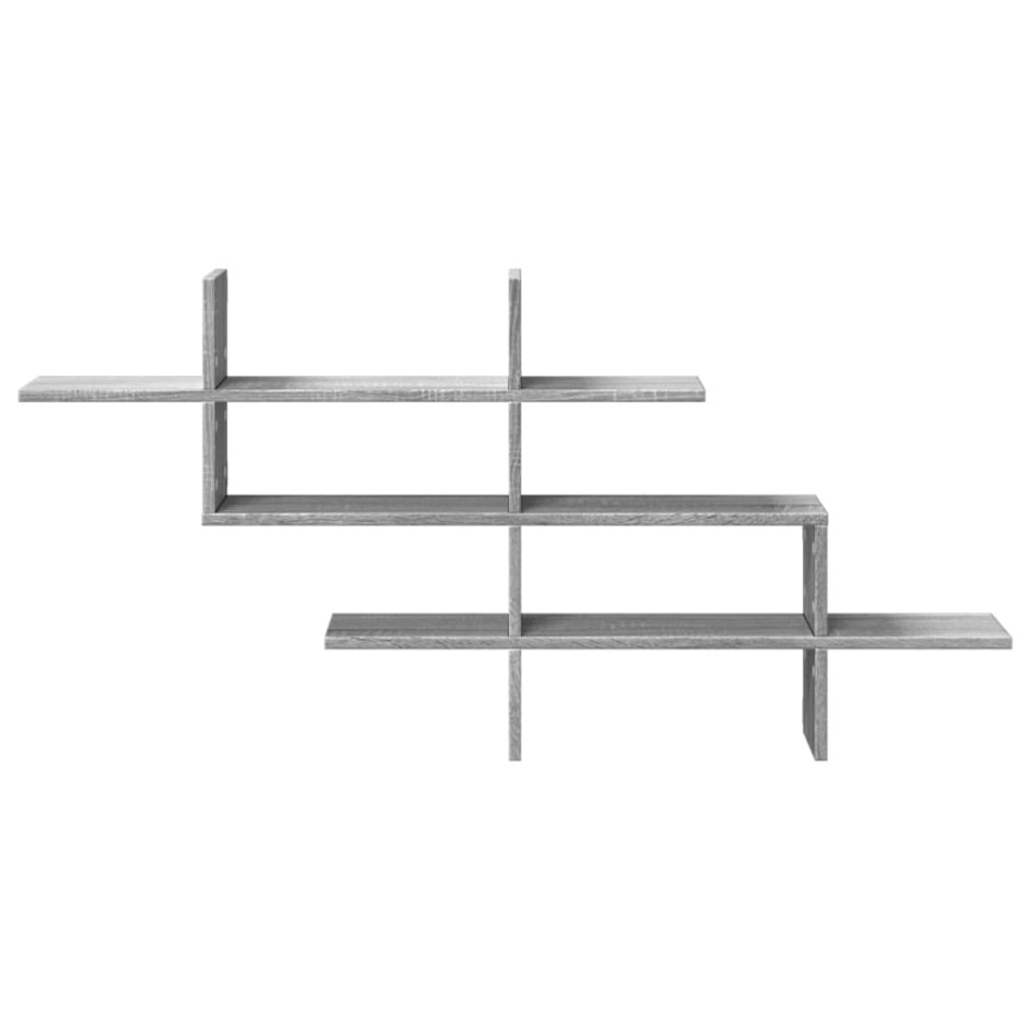 Estante de pared madera ingeniería gris Sonoma 124,5x18x60,5