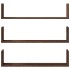 Estantes pared 3 uds madera ingeniería marrón roble 80x18x18