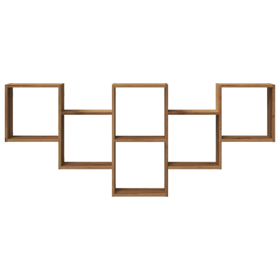Estante de pared madera ingeniería roble artesanal 159x18x66