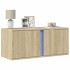 Mueble de TV de pared con luces LED roble Sonoma 80x31x35