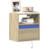 Mueble de TV de pared con luces LED roble Sonoma 41x31x45
