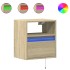 Mueble de TV de pared con luces LED roble Sonoma 41x31x45