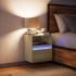 Mesita de noche de pared con luces LED roble