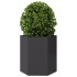 Jardinera hexagonal acero negra 46x40x45
