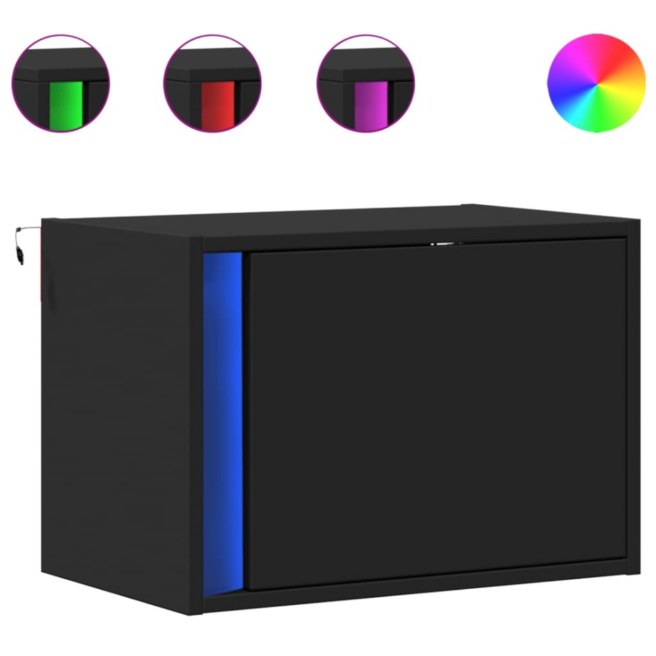 Mesita de noche de pared con luces LED