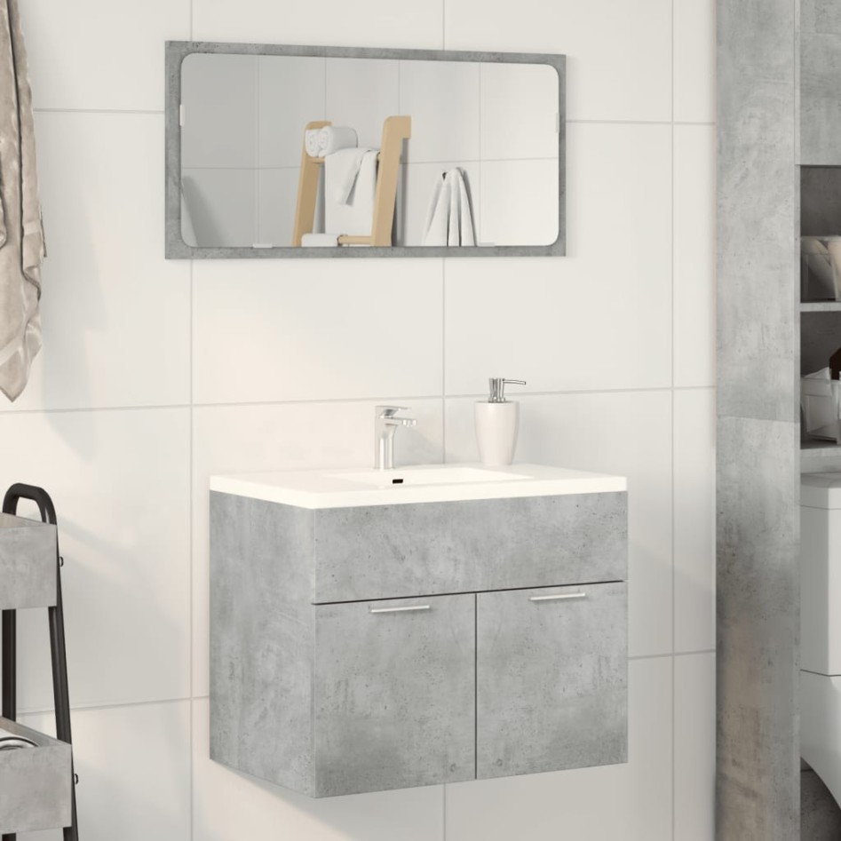 Armario para lavabo contrachapada gris hormigón 60x38,5x46
