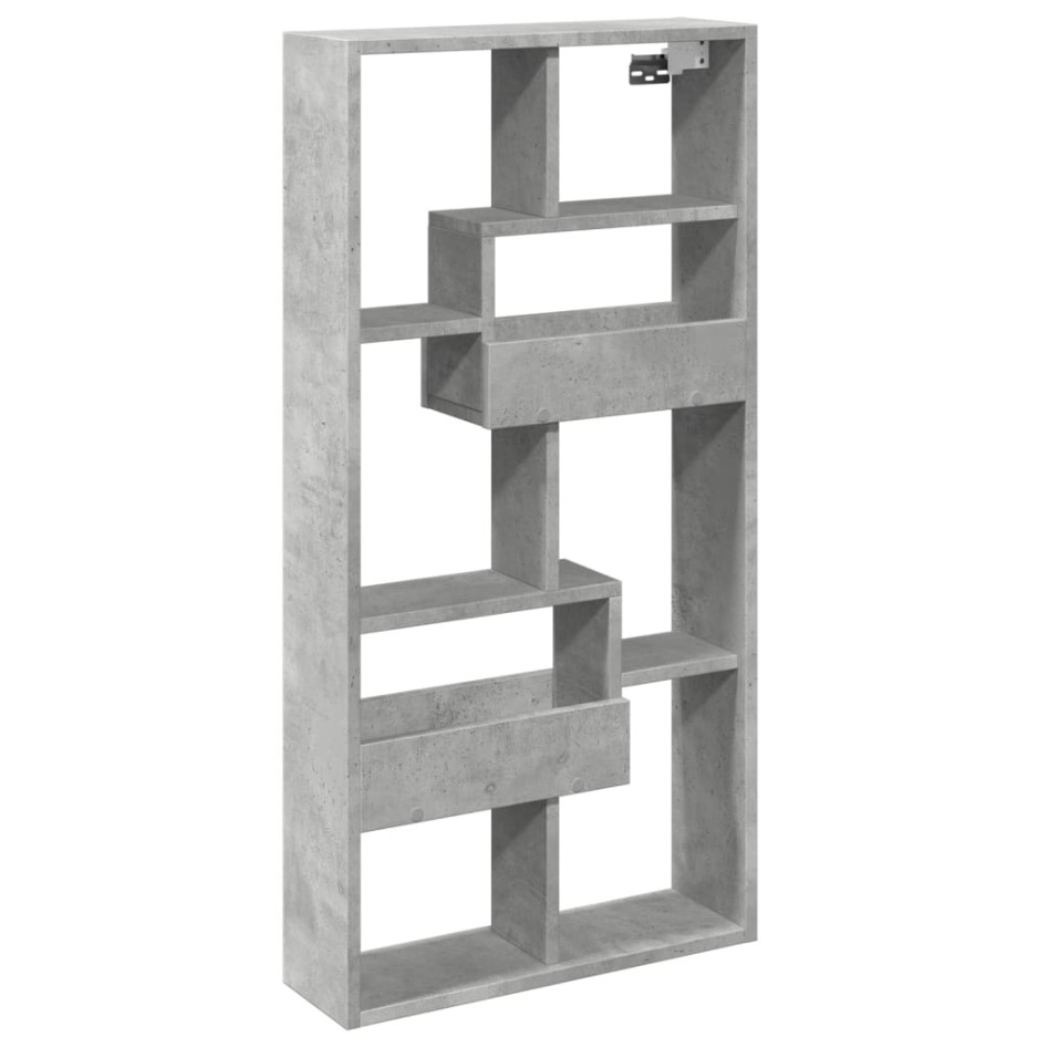 Armario de pared madera ingeniería gris hormigón 50x15x100
