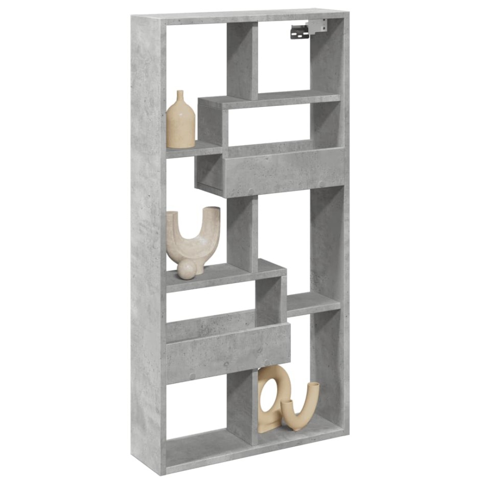 Armario de pared madera ingeniería gris hormigón 50x15x100