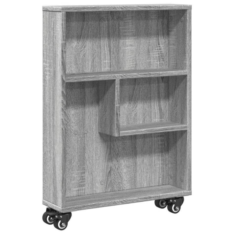 Carrito de almacenaje estrecho madera gris Sonoma 48x13x68