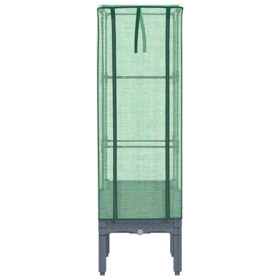 Arriate con cubierta invernadero aspecto ratán 40x40x140