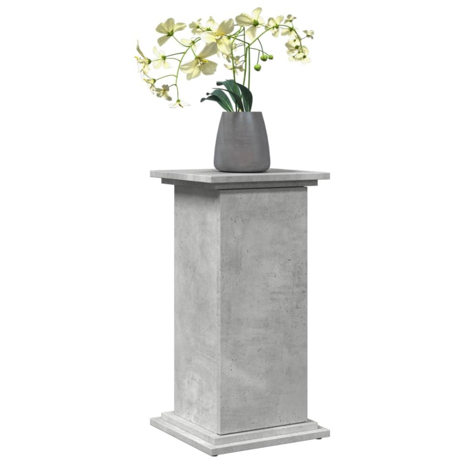Pedestal expositor con almacenaje gris hormigón 31x30x60