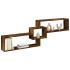 Armario de pared madera ingeniería roble ahumado 158x18x53