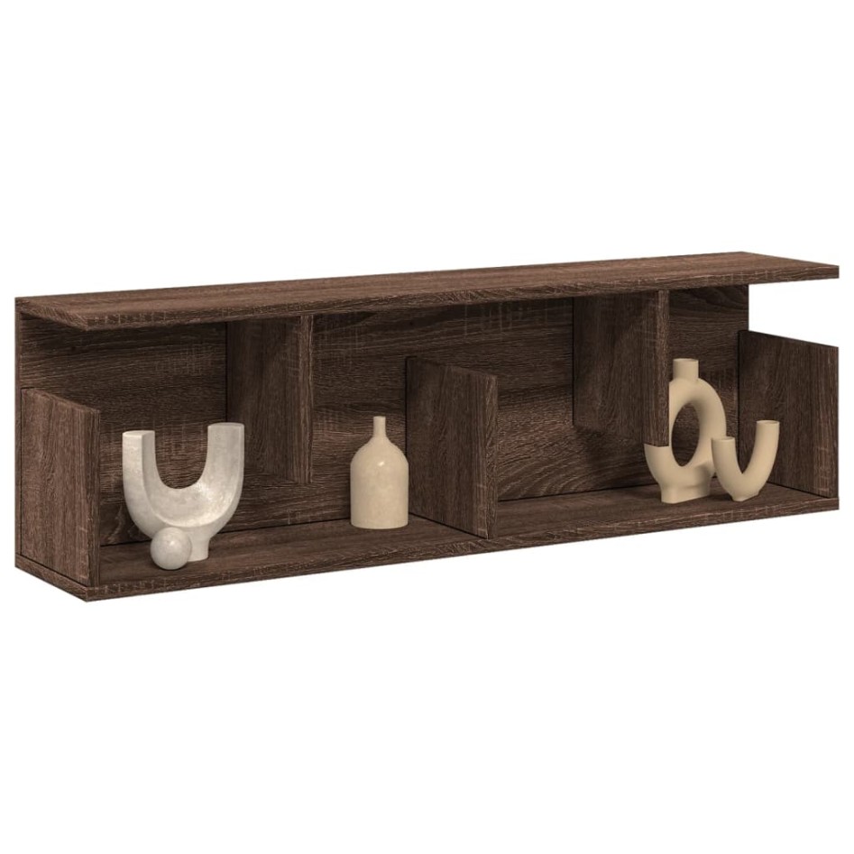 Mueble de pared madera de ingeniería marrón roble 100x20x30