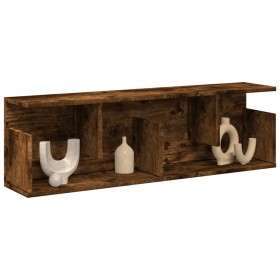 Armario de pared madera ingeniería roble ahumado 100x20x30