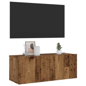 Mueble de pared de TV madera ingeniería envejecida 80x30x30