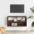 Mueble TV madera ingeniería y metal marrón roble 80x31x39,5