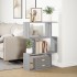 Librería divisora 3 niveles madera gris Sonoma 70x24x97