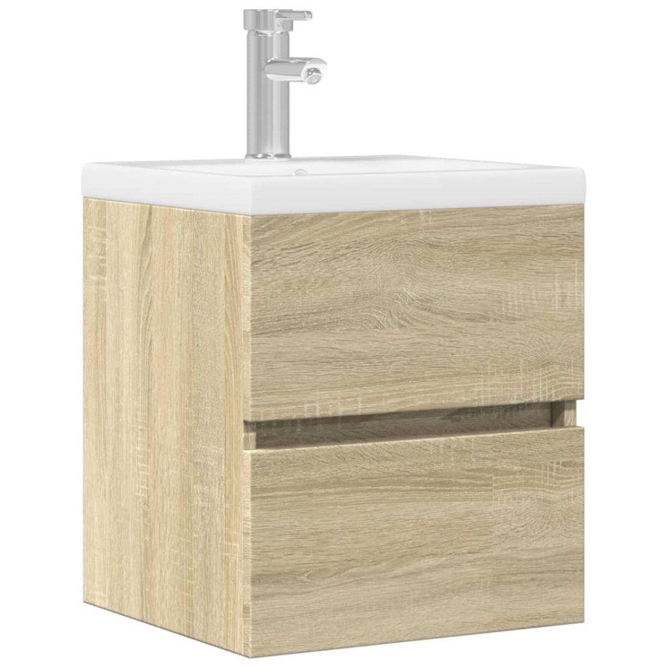 Armario de lavabo madera ingeniería roble Sonoma 41x38,5x45