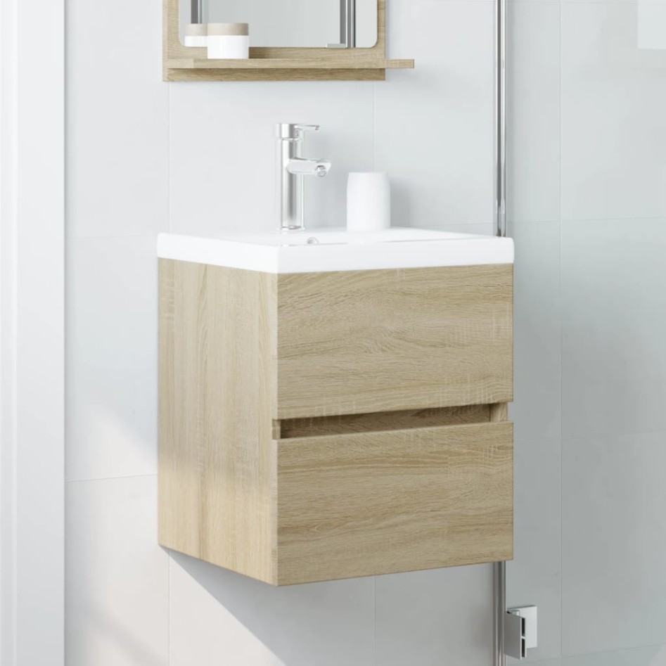 Armario de lavabo madera ingeniería roble Sonoma 41x38,5x45