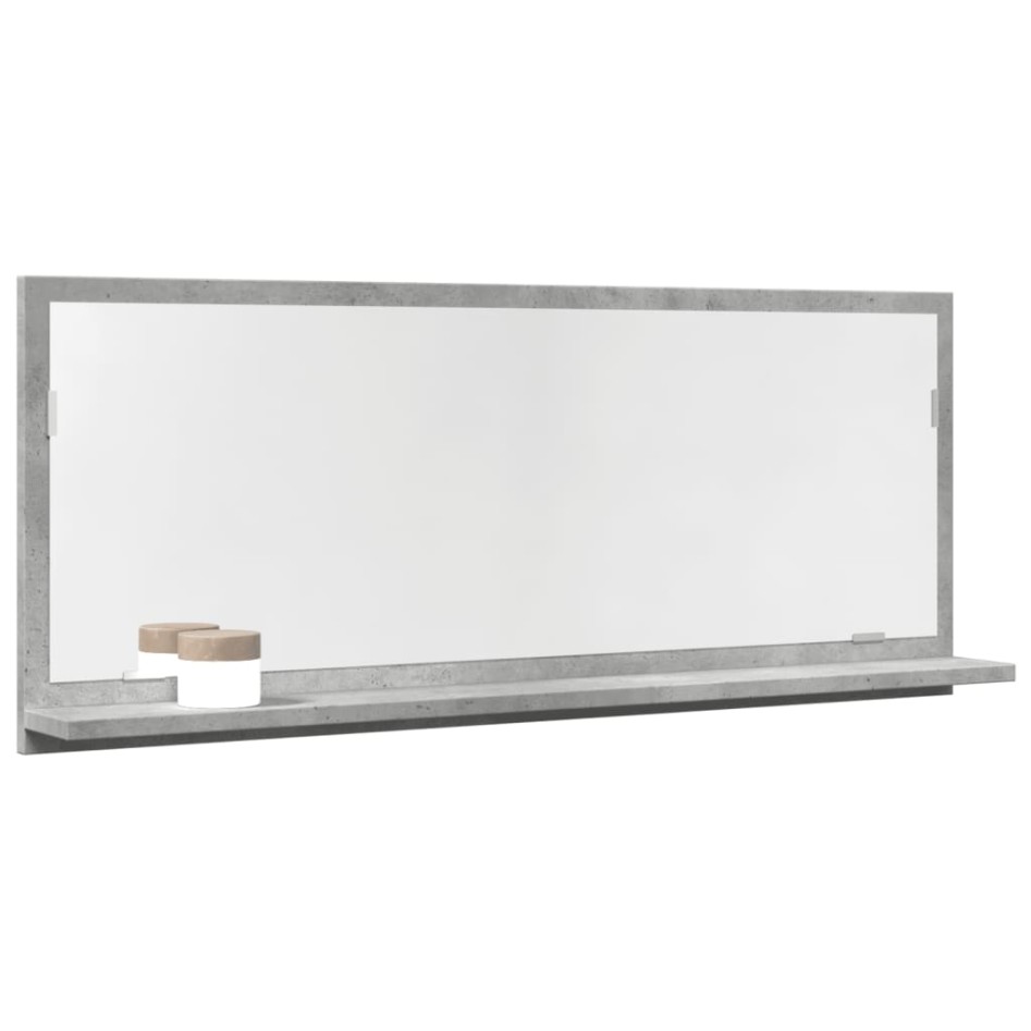 Espejo mueble baño madera ingeniería gris hormigón 90x11x37